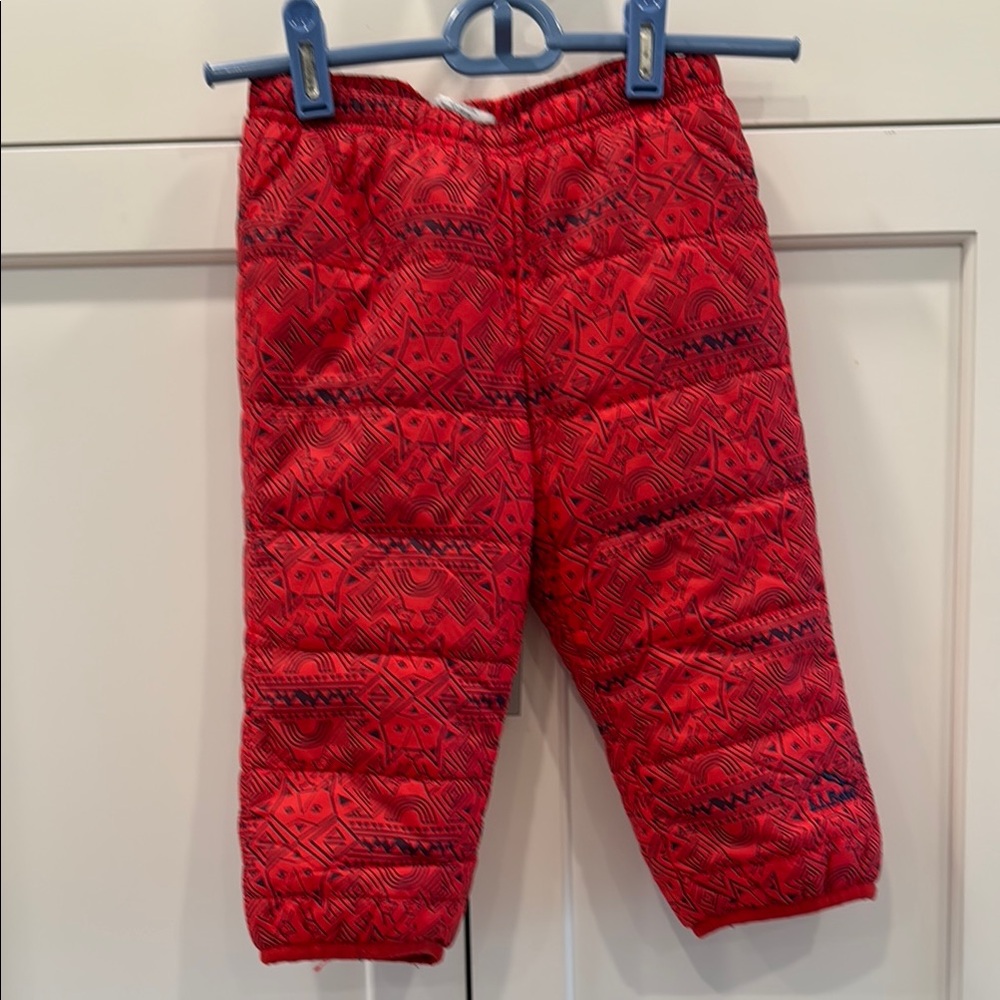LLBean Reversible Red Patterned Baby Snowpants